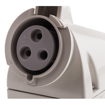 Scame IP66, IP67 Yellow Wall Mount 2P + E Industrial Power Socket, Rated At 32A, 110 V