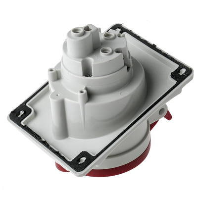 Scame IP44 Red Panel Mount 3P + E Heavy Duty Power Connector Socket, Rated At 32A, 415 V