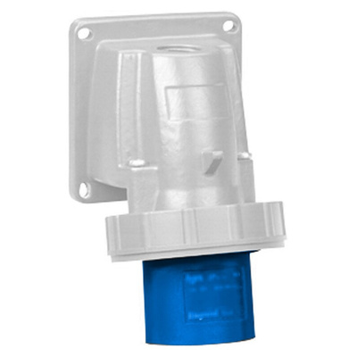 Legrand, P17 Tempra Pro IP66, IP67 Blue Wall Mount 2P + E Right Angle Industrial Power Socket, Rated At 16A, 230 V