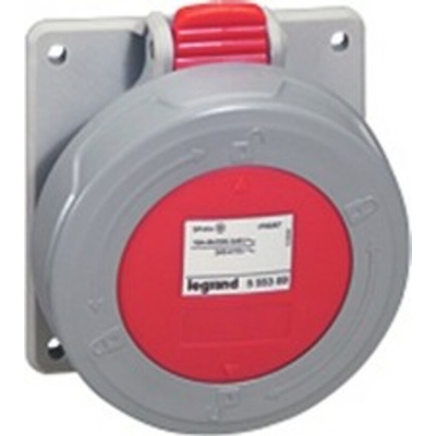 Legrand, P17 Tempra Pro IP66, IP67 Red Panel Mount 3P + E Industrial Power Socket, Rated At 16A, 415 V