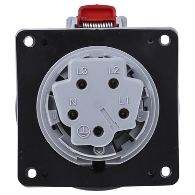 Legrand, P17 Tempra Pro IP66, IP67 Red Panel Mount 3P + N + E Industrial Power Socket, Rated At 16A, 415 V