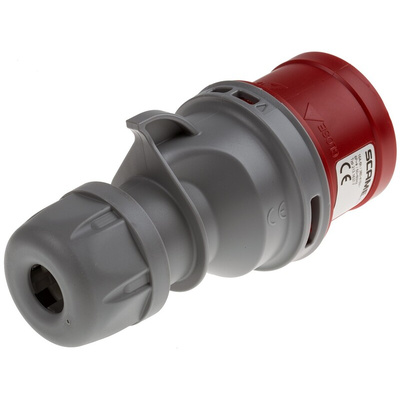 Scame, Optima IP44 Red Cable Mount 6P + E Industrial Power Plug, Rated At 16A, 415 V