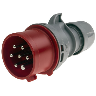 Scame, Optima IP44 Red Cable Mount 6P + E Industrial Power Plug, Rated At 16A, 415 V