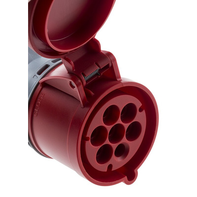 Scame, Optima Seven IP44 Red Cable Mount 6P + E Industrial Power Socket, Rated At 32A, 415 V