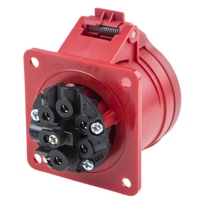 Scame, Optima IP44 Red Panel Mount 6P + E Industrial Power Socket, Rated At 16A, 415 V