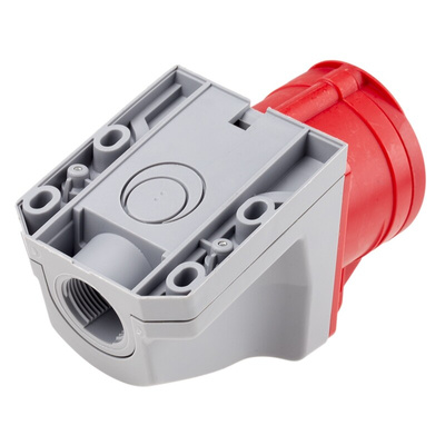 Scame, Optima IP44 Red Wall Mount 6P + E Right Angle Industrial Power Socket, Rated At 16A, 415 V