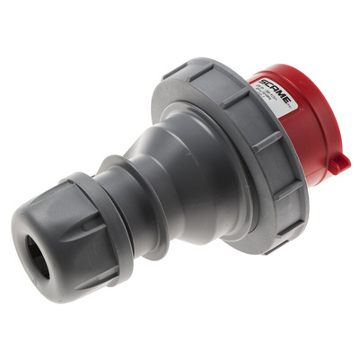 Scame, Optima Seven IP66, IP67 Red Cable Mount 6P + E Industrial Power Plug, Rated At 32A, 415 V