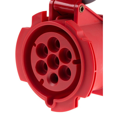 Scame, Optima IP67 Red Panel Mount 6P + E Industrial Power Socket, Rated At 32A, 415 V