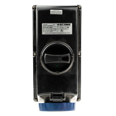 Scame IP66 Blue Surface Mount 2P + E Power Connector Socket ATEX, IECEx, Rated At 32A, 200 → 250 V