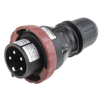 Scame IP66 Red Cable Mount 3P + N + E Power Connector Plug ATEX, IECEx, Rated At 16A, 346 → 415 V