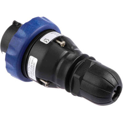 Scame IP66 Blue Cable Mount 2P + E Power Connector Plug ATEX, IECEx, Rated At 16A, 200 → 250 V