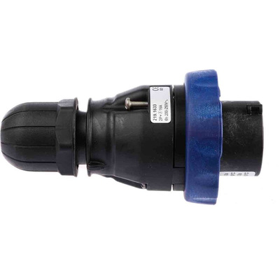 Scame IP66 Blue Cable Mount 2P + E Power Connector Plug ATEX, IECEx, Rated At 16A, 200 → 250 V