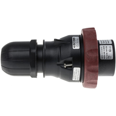 Scame IP66 Red Cable Mount 3P + N + E Power Connector Plug ATEX, IECEx, Rated At 32A, 346 → 415 V