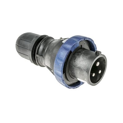 Scame IP66 Blue Cable Mount 2P + E Power Connector Plug ATEX, IECEx, Rated At 32A, 200 → 250 V