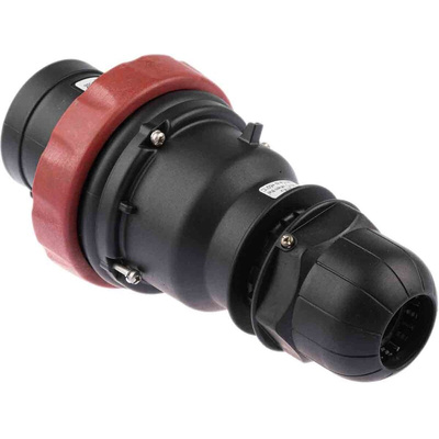 Scame IP66 Red Cable Mount 3P + N + E Power Connector Plug ATEX, IECEx, Rated At 64A, 346 → 415 V
