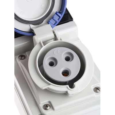 Scame IP67 Blue Wall Mount 2P + E Industrial Power Socket, Rated At 32A, 230 V
