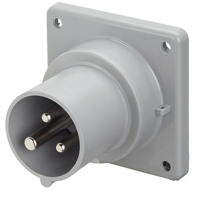 Scame IP44 Yellow Panel Mount 2P + E Industrial Power Plug, Rated At 16A, 110 V