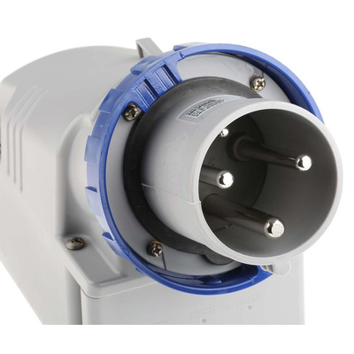 Scame IP67 Blue Wall Mount 2P + E Industrial Power Plug, Rated At 64A, 230 V