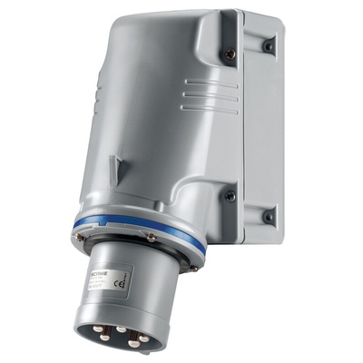Scame IP44 Blue Wall Mount 2P + E Industrial Power Plug, Rated At 64A, 230 V