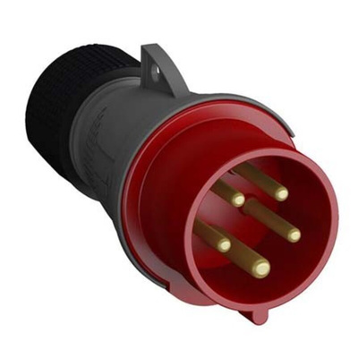 ABB, Easy & Safe IP44 Red Cable Mount 3P + N + E Industrial Power Plug, Rated At 32A, 415 V