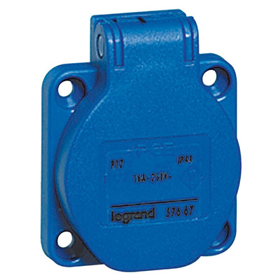 Legrand IP44 Blue Panel Mount 2P + E Industrial Power Socket, Rated At 16A, 230 V