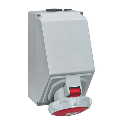 Legrand IP67 Red Wall Mount 3P + N + E Industrial Power Socket, Rated At 125A, 415 V