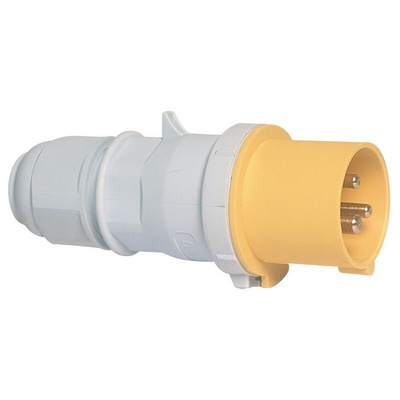Bals IP44 Yellow Cable Mount 2P + E Industrial Power Plug, Rated At 16A, 110 V
