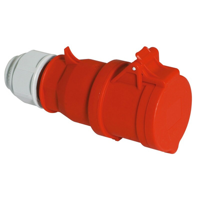 Bals IP44 Red Cable Mount 3P + N + E Industrial Power Socket, Rated At 16A, 415 V