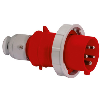 Bals IP67 Red Cable Mount 3P + N + E Industrial Power Plug, Rated At 16A, 415 V