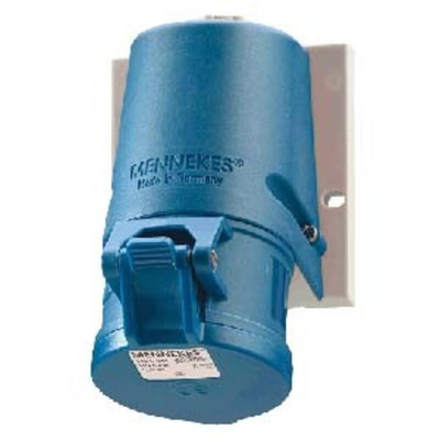 MENNEKES, P-4011101-01 IP44 Blue Wall Mount 2P+E Socket, Rated At 16A, 230 V
