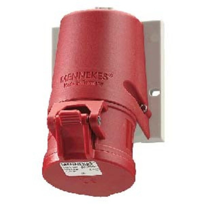 MENNEKES, P-4011101-01 IP44 Red Wall Mount 3P+E Socket, Rated At 16A, 415 V