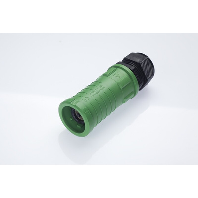 Radiall, SPPC-HK IP2X, IP67 Black Cable Mount 1P Industrial Power Socket, Rated At 250A, 1.25 kV,With Phase Inverter