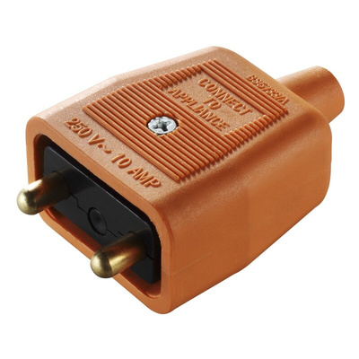 2 Pole Cable Mount Female, Male Mains Inline Connector Rated At 10A