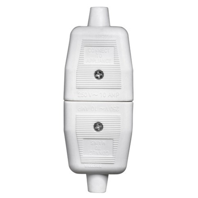 3 Pole Cable Mount Female, Male Mains Inline Connector Rated At 10A