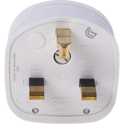 MK Electric UK Mains Plug, 13A, Cable Mount