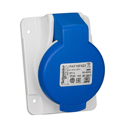 Schneider Electric IP44 Angled, Rated At 16A, 200 → 250 V