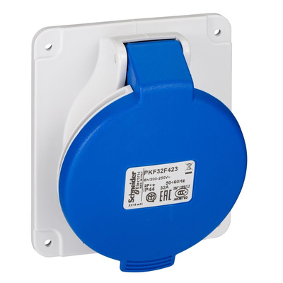 Schneider Electric IP44 Angled, Rated At 32A, 200 → 250 V