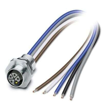 Phoenix Contact, 1425 IP67 Rear Mount 5P Power Connector Socket, Rated At 12A, 63 V