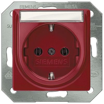 Siemens IP20 Red Socket Socket, Rated At 16A, 250 V