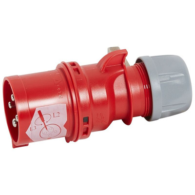 Legrand IP44 3P + E Power Connector Plug, Rated At 32A, 380 → 415 V