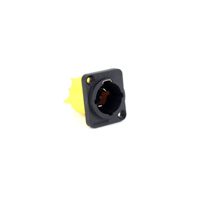Amphenol Audio, HPT IP65 Black Panel Mount 3P Power Connector Socket, Rated At 16A, 250 V No