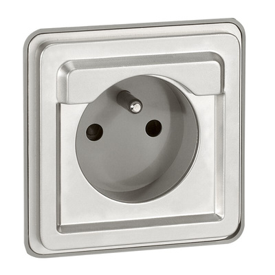 Legrand, Soliroc IP20 Brushed Chrome Standard 2P+E Socket Socket, Rated At 16A, 250 V No