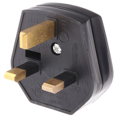 RS PRO UK Mains Plug, 13A, Cable Mount, 250 V