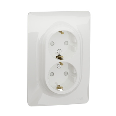 Schneider Electric, New Unica IP21D White Flush Mount 2P+E Socket Socket, Rated At 16A, 250 V