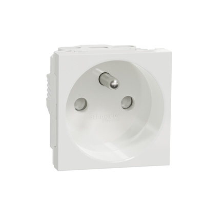 Schneider Electric, New Unica IP4X White Flush Mount 2P+E Socket Socket, Rated At 16A, 250 V