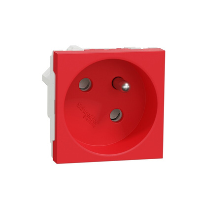 Schneider Electric, New Unica IP3X Red Flush Mount 2P+E Socket Socket, Rated At 16A, 250 V