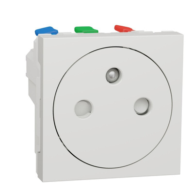 Schneider Electric, New Unica IP4X White Flush Mount 2P+E Socket Socket, Rated At 16A, 250 V