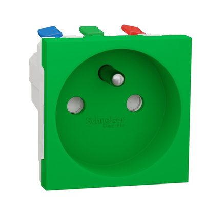 Schneider Electric, New Unica IP4X Green Flush Mount 2P+E Socket Socket, Rated At 16A, 250 V