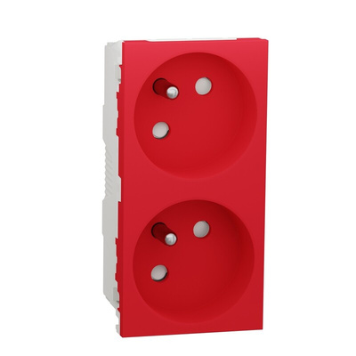 Schneider Electric, New Unica IP3X Red Flush Mount 2P+E Socket Socket, Rated At 16A, 250 V