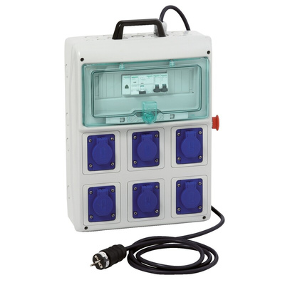Schneider Electric, Kaedra IP44 Light Grey Surface Mount 2P + E Distribution Unit Plug, Socket, Rated At 16A, 230 V